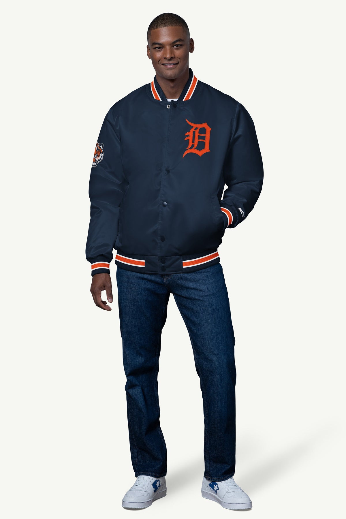 Starter Best Seller | MENS DETROIT TIGERS SATIN VARSITY JACKET