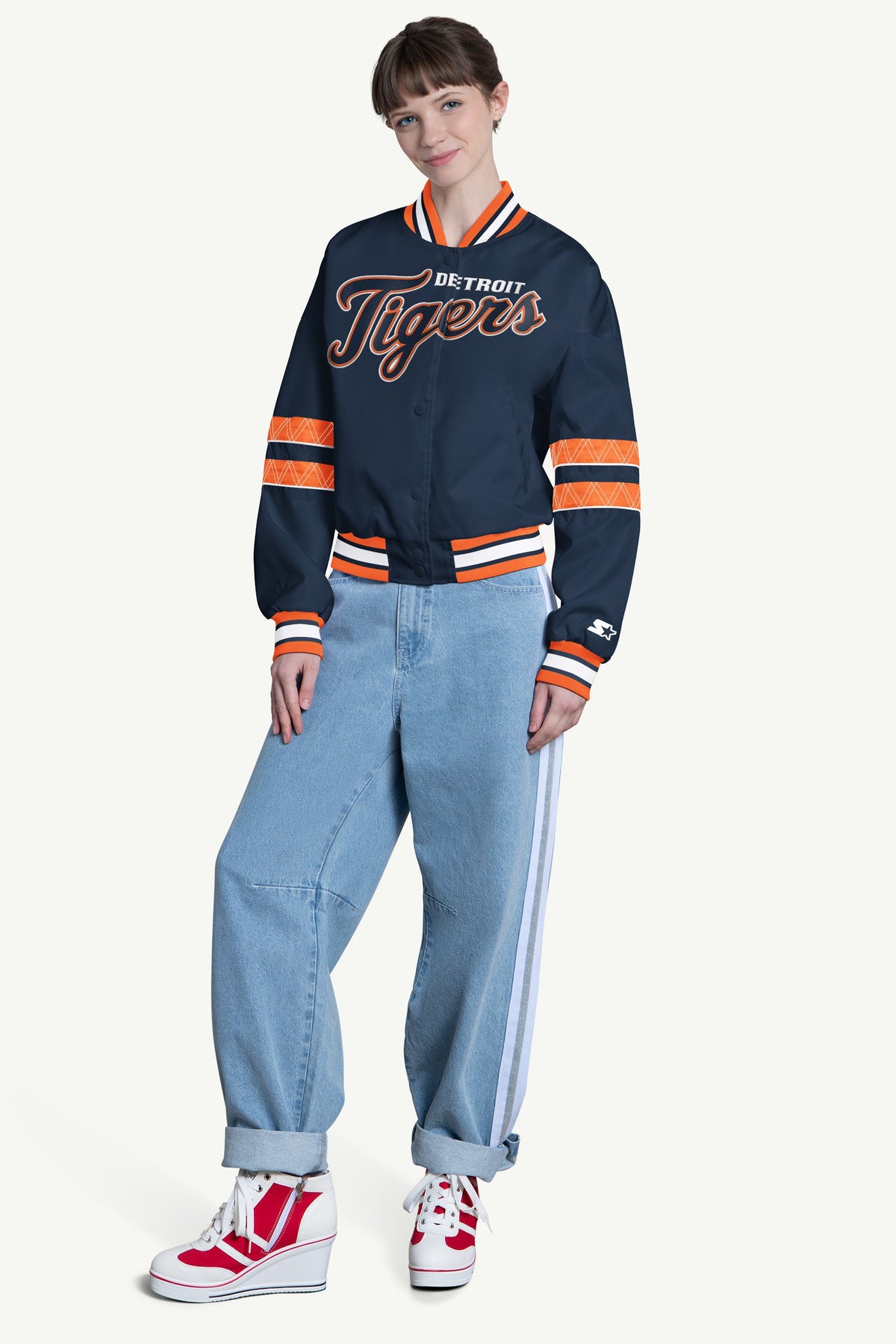 Starter Featured | WOMENS DETROIT TIGERS INTERCEPTION VARSITY JACKET