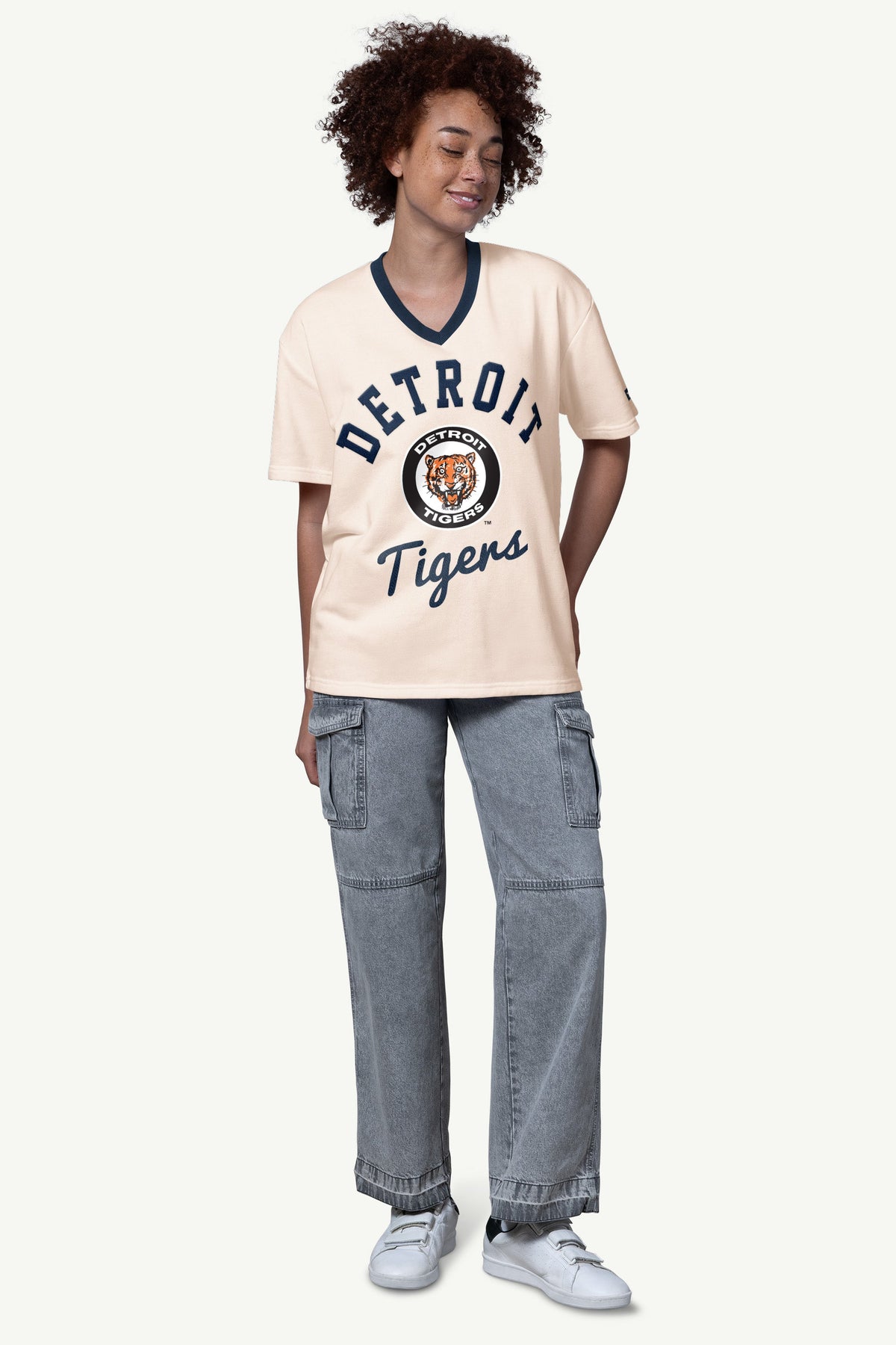 Starter Popular | WOMENS DETROIT TIGERTS V-NECK SHORT SLEEVE T SHIRT