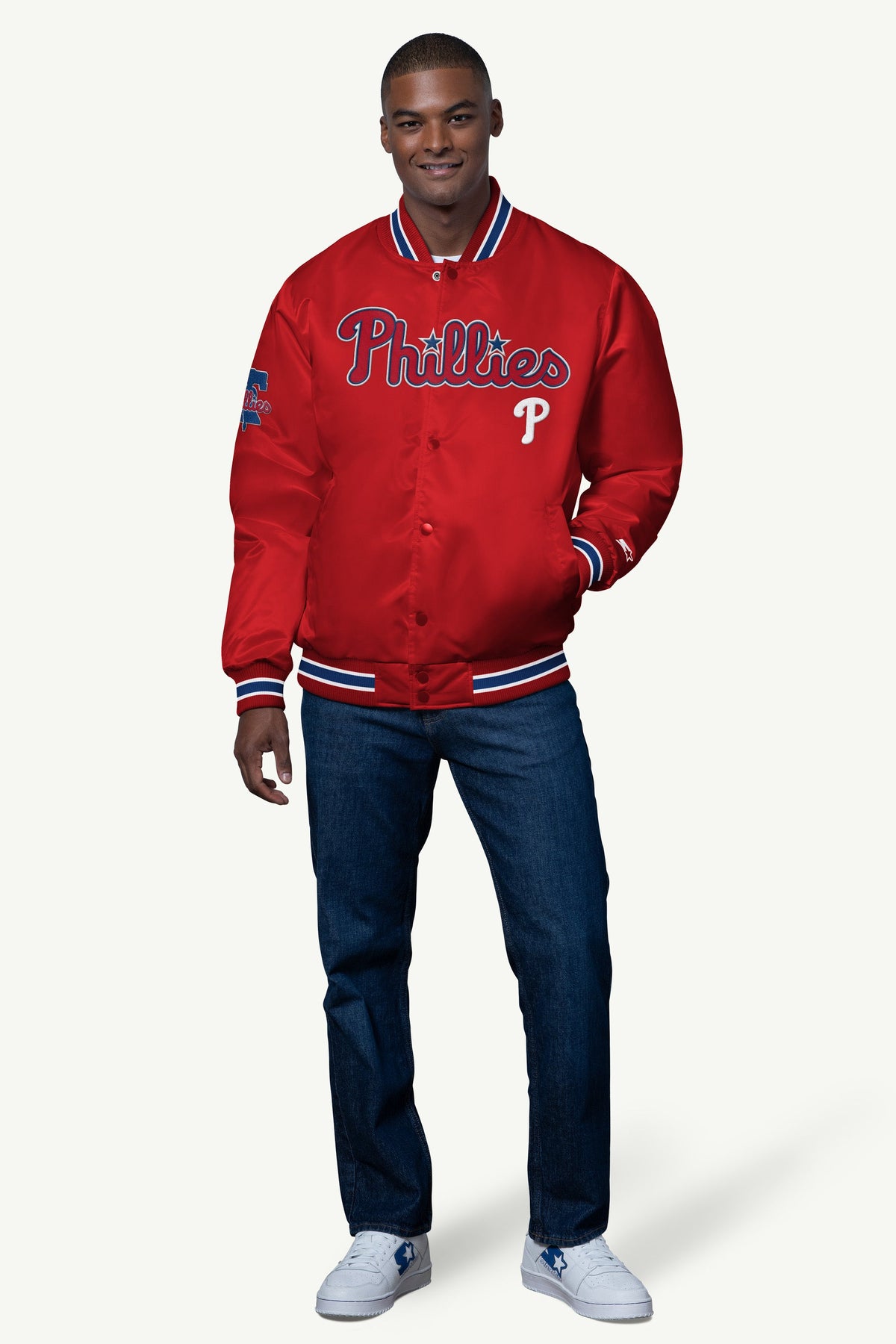 Starter Signature | MENS PHILADELPHIA PHILLIES SATIN VARSITY JACKET
