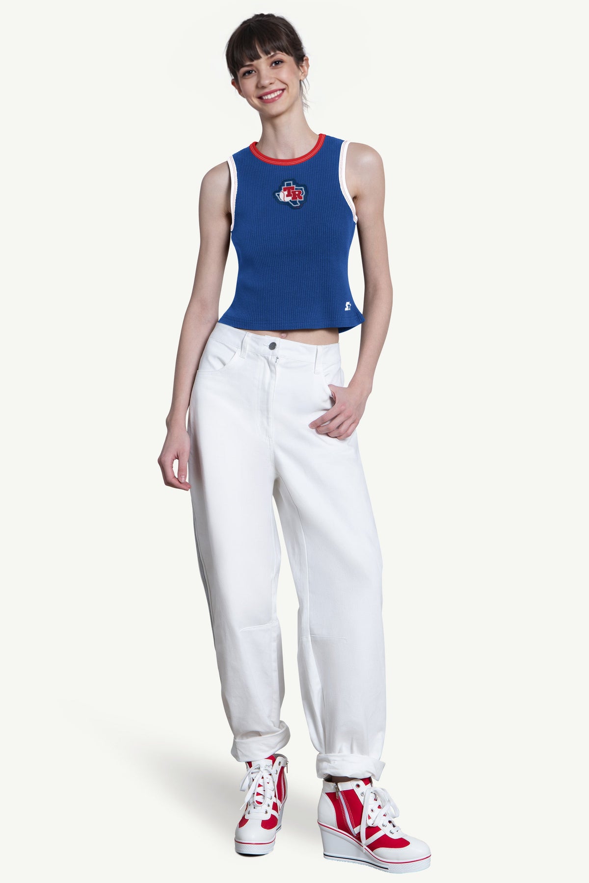 Starter Best Seller | WOMENS TEXAS RANGERS PLAY THE BALL CROP TANK