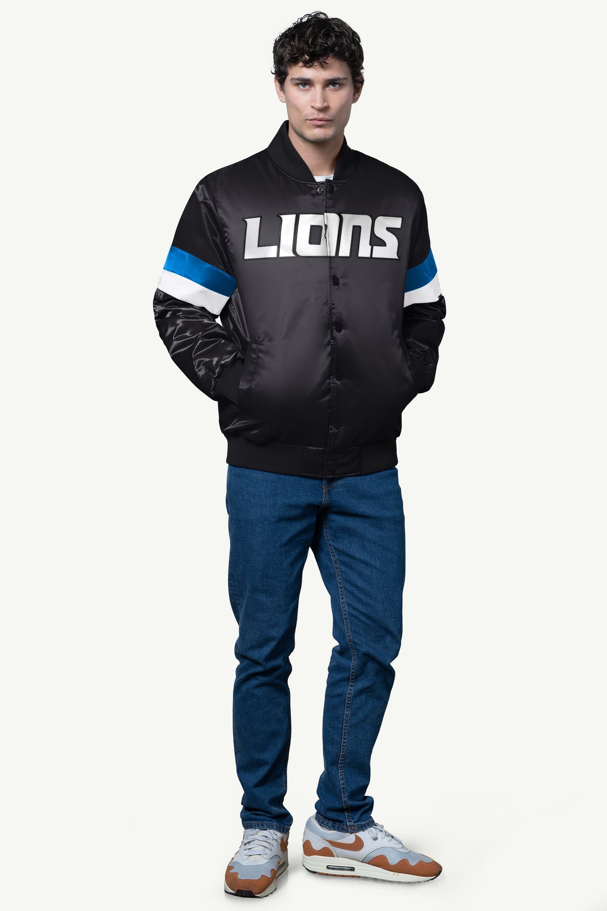 Starter Trusted | MENS DETROIT LIONS SATIN VARSITY JACKET