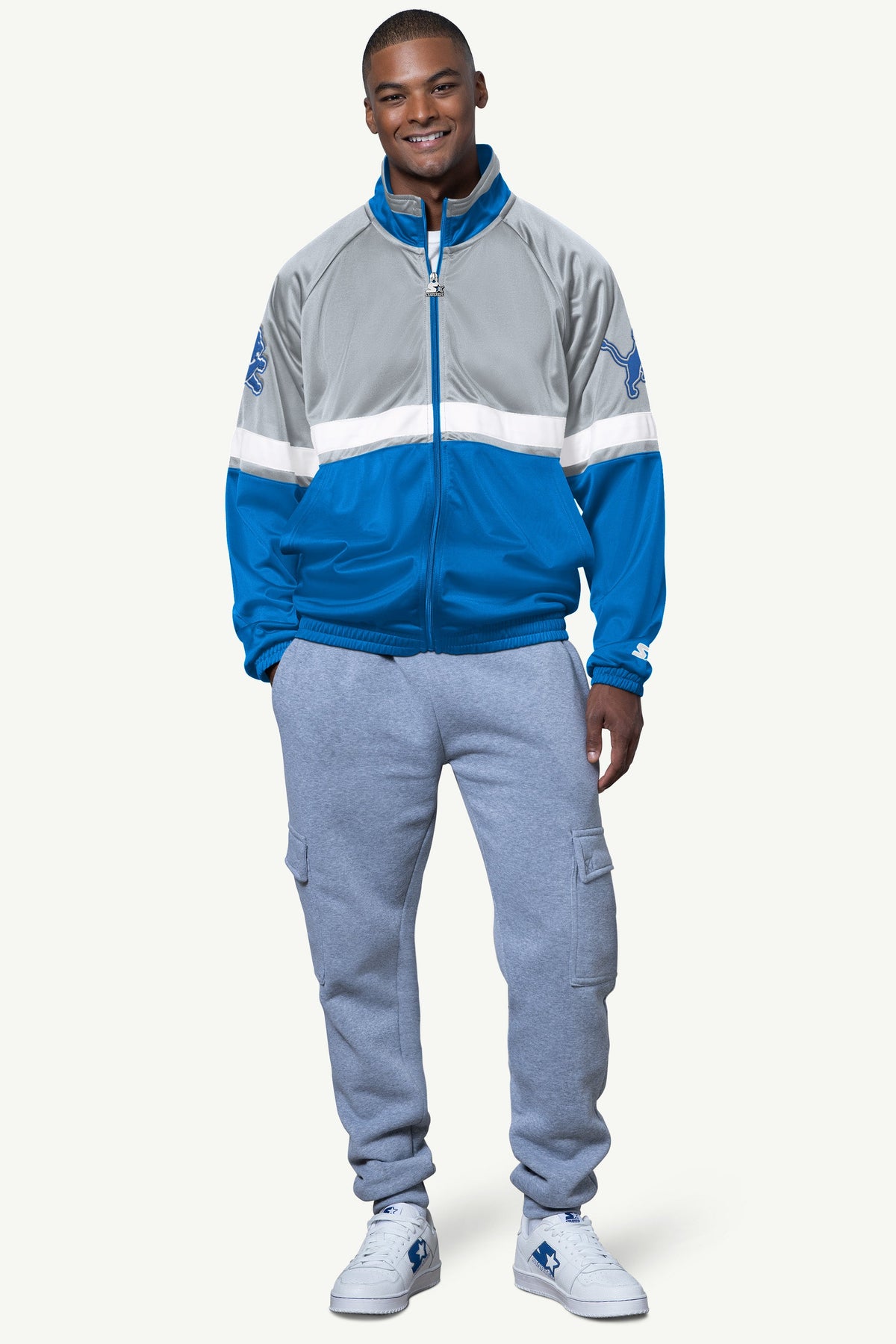 Starter Exclusive | MENS DETROIT LIONS VETERAN TRACK JACKET