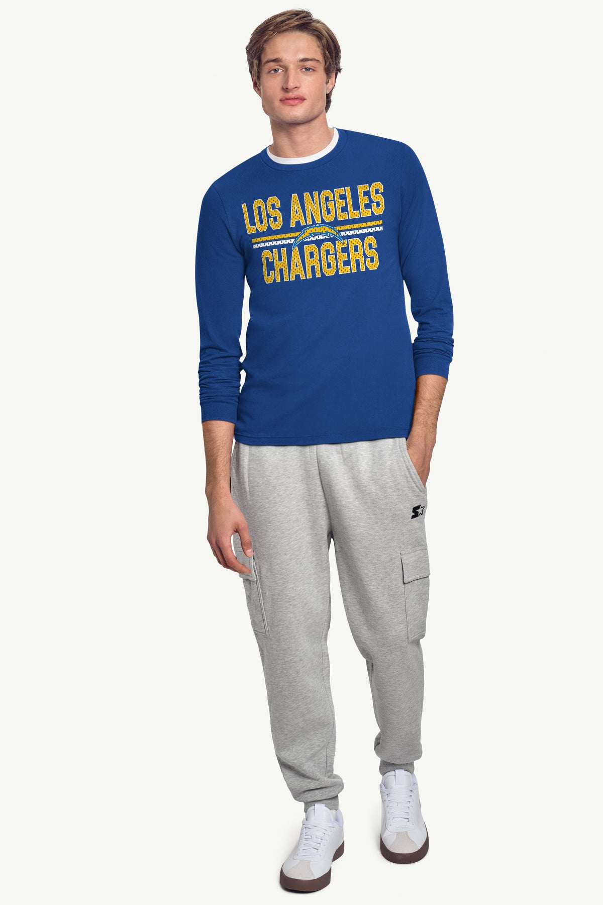 Starter Sale | MENS LOS ANGELES CHARGERS MESH LOOK LONG SLEEVE T SHIRT