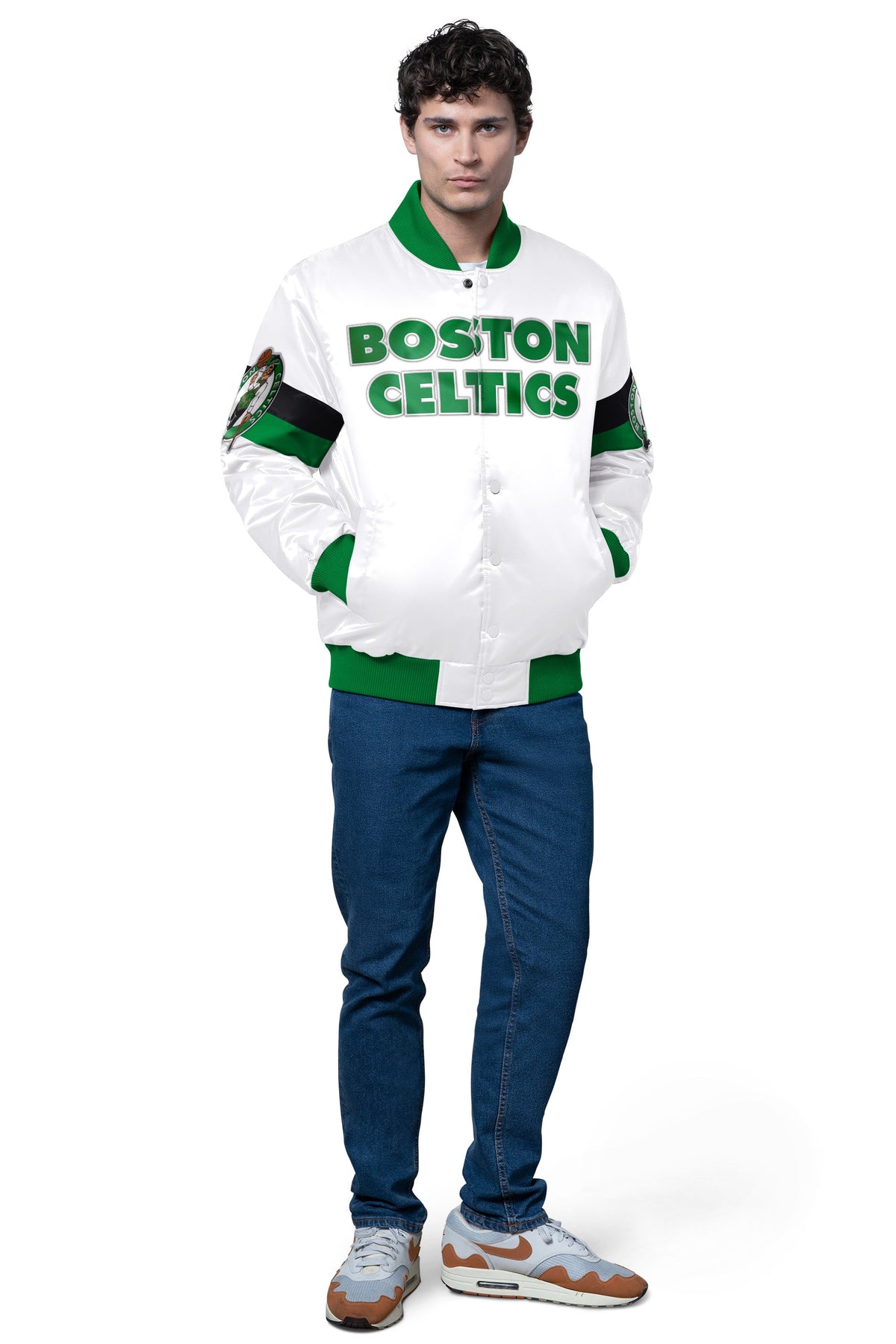 Starter Best Seller | MENS BOSTON CELTICS TRIPLE OPTION SATIN VARSITY JACKET
