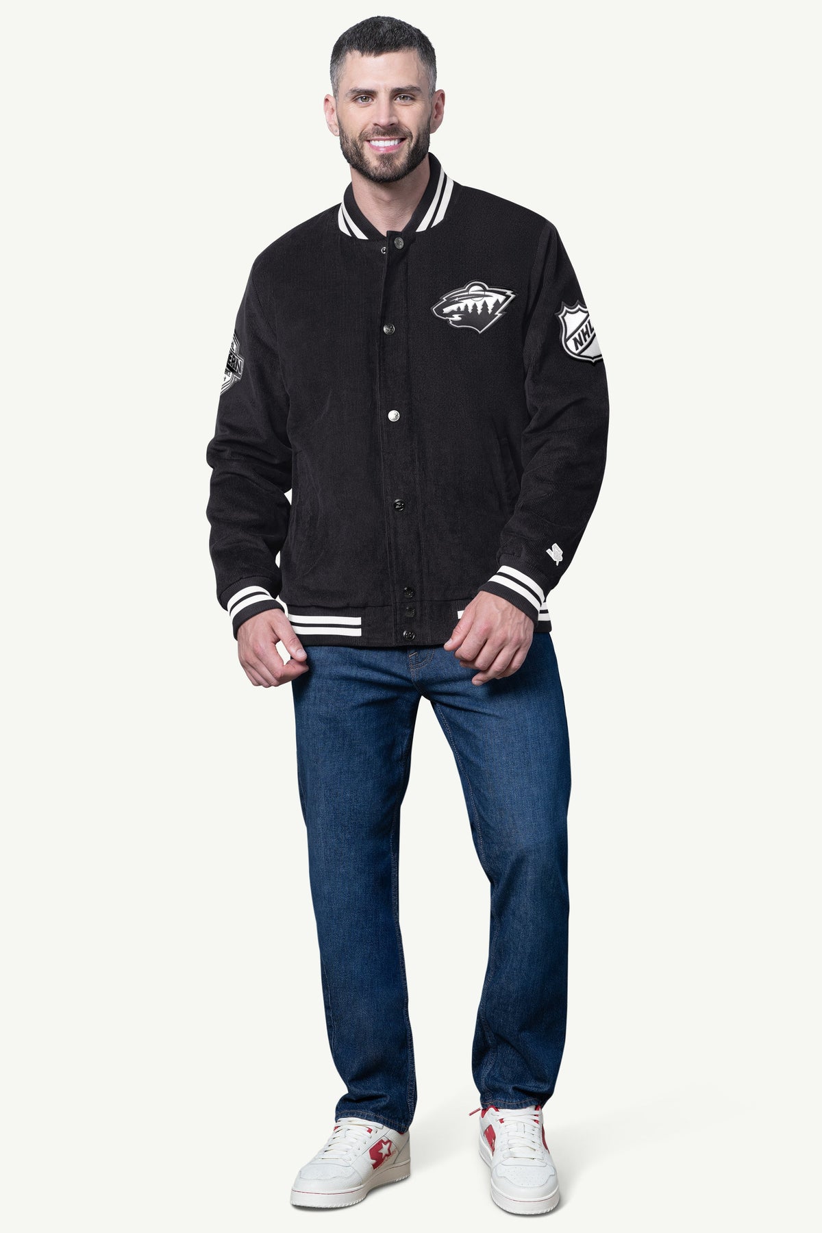 Starter New | MENS MINNESOTA WILD BLACKOUT CORDUROY VARSITY JACKET