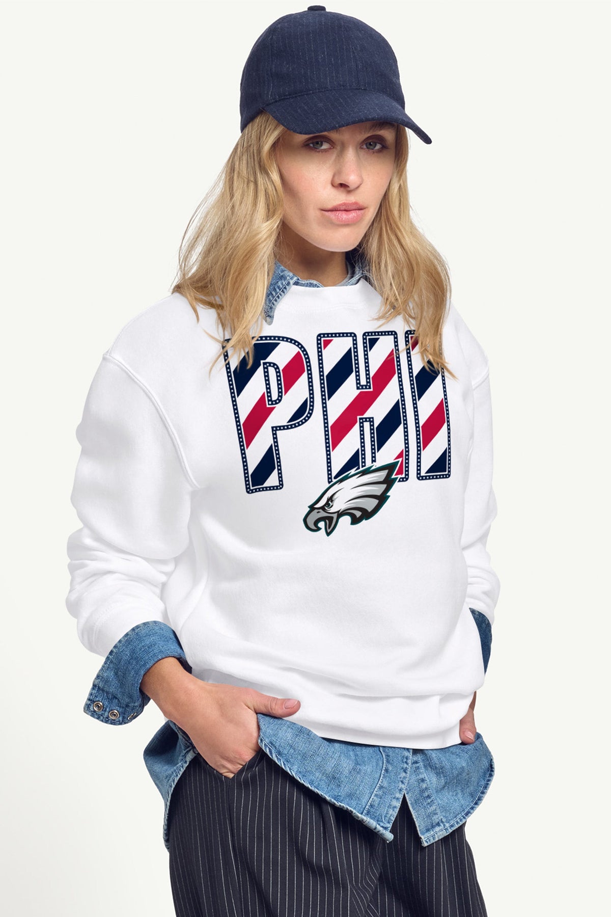 Starter Quality | WOMENS PHILADELPHIA EAGLES STARS AND STRIPES SWEATSHIRT