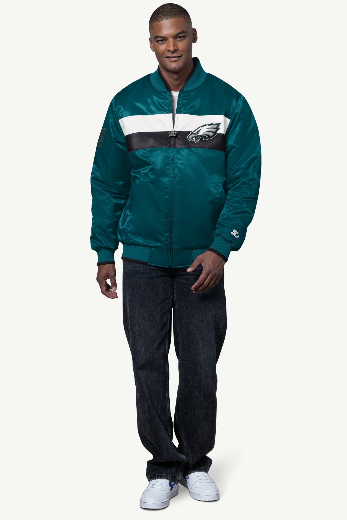 Starter Popular | MENS PHILADELPHIA EAGLES AMBASSADOR SATIN VARSITY JACKET