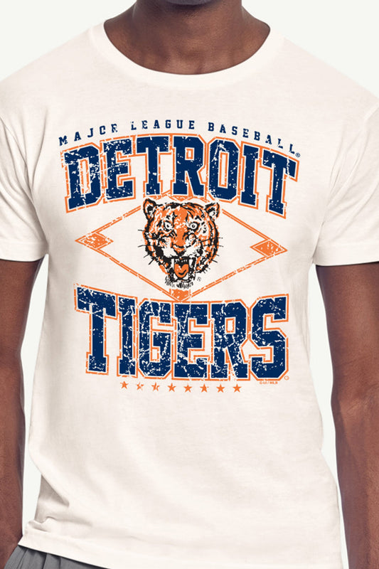 Starter Exclusive | MENS DETROIT TIGERS DISTRESSED COOPERSTOWN DIAMOND SHORT SLEEVE T SHIRT