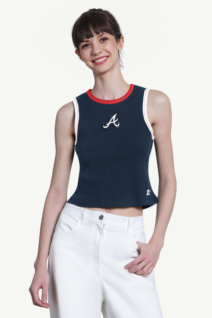 Starter Classic | WOMENS ATLANTA BRAVES PLAY THE BALL CROP TANK