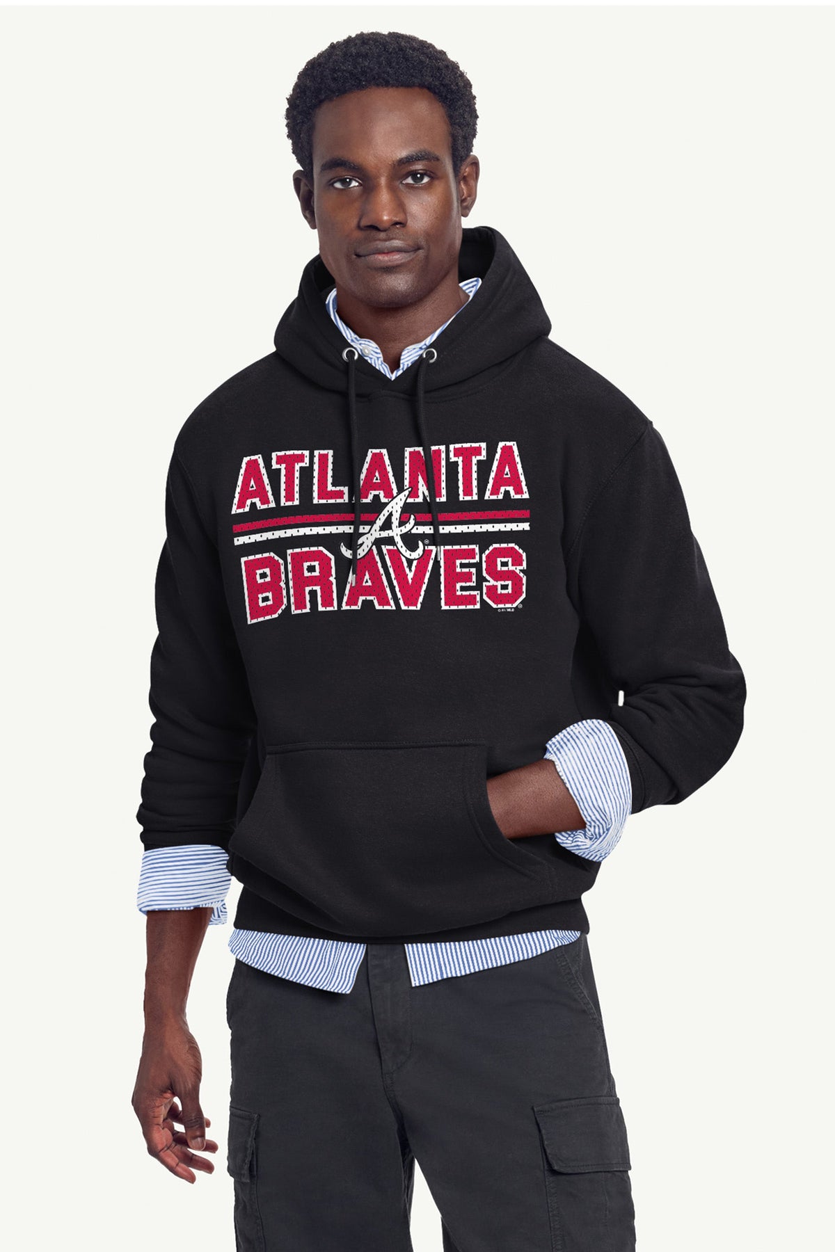 Starter Exclusive | MENS ATLANTA BRAVES MESH LOOK HOODIE