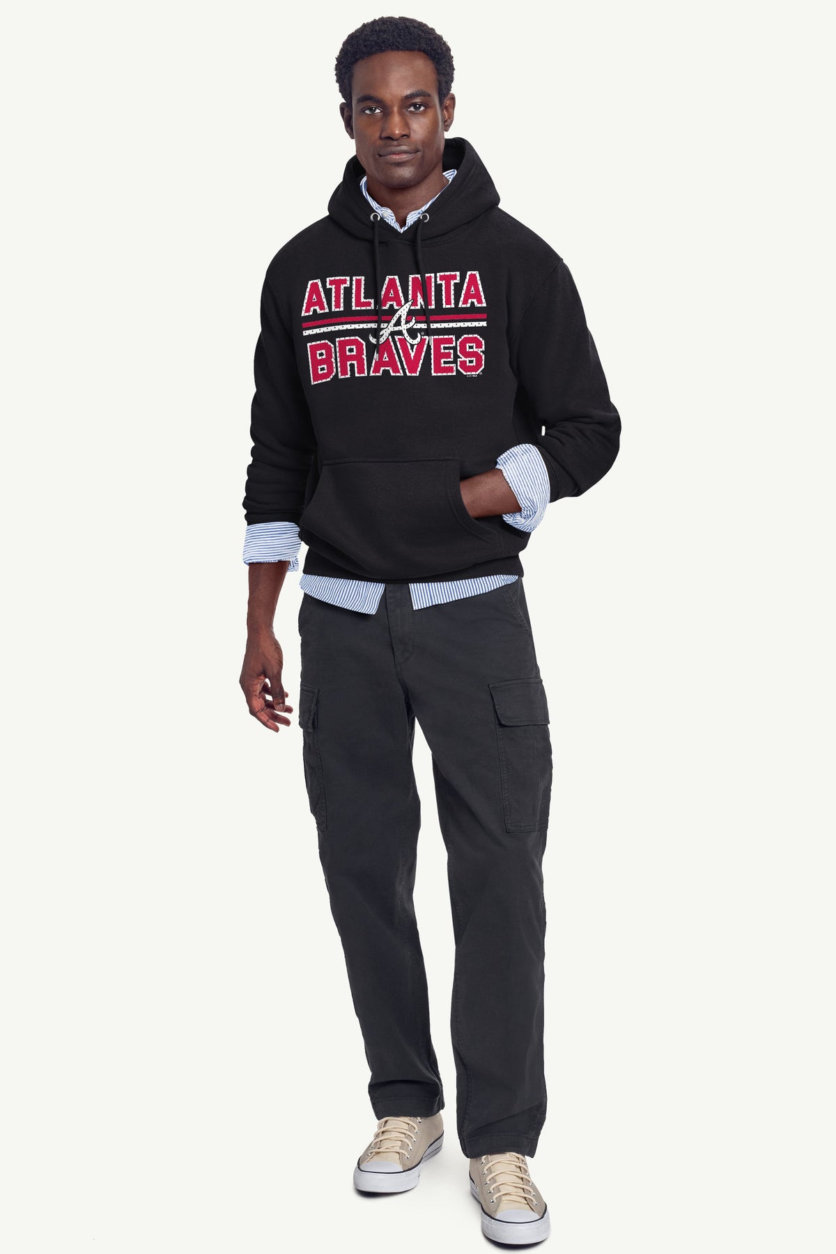 Starter Exclusive | MENS ATLANTA BRAVES MESH LOOK HOODIE