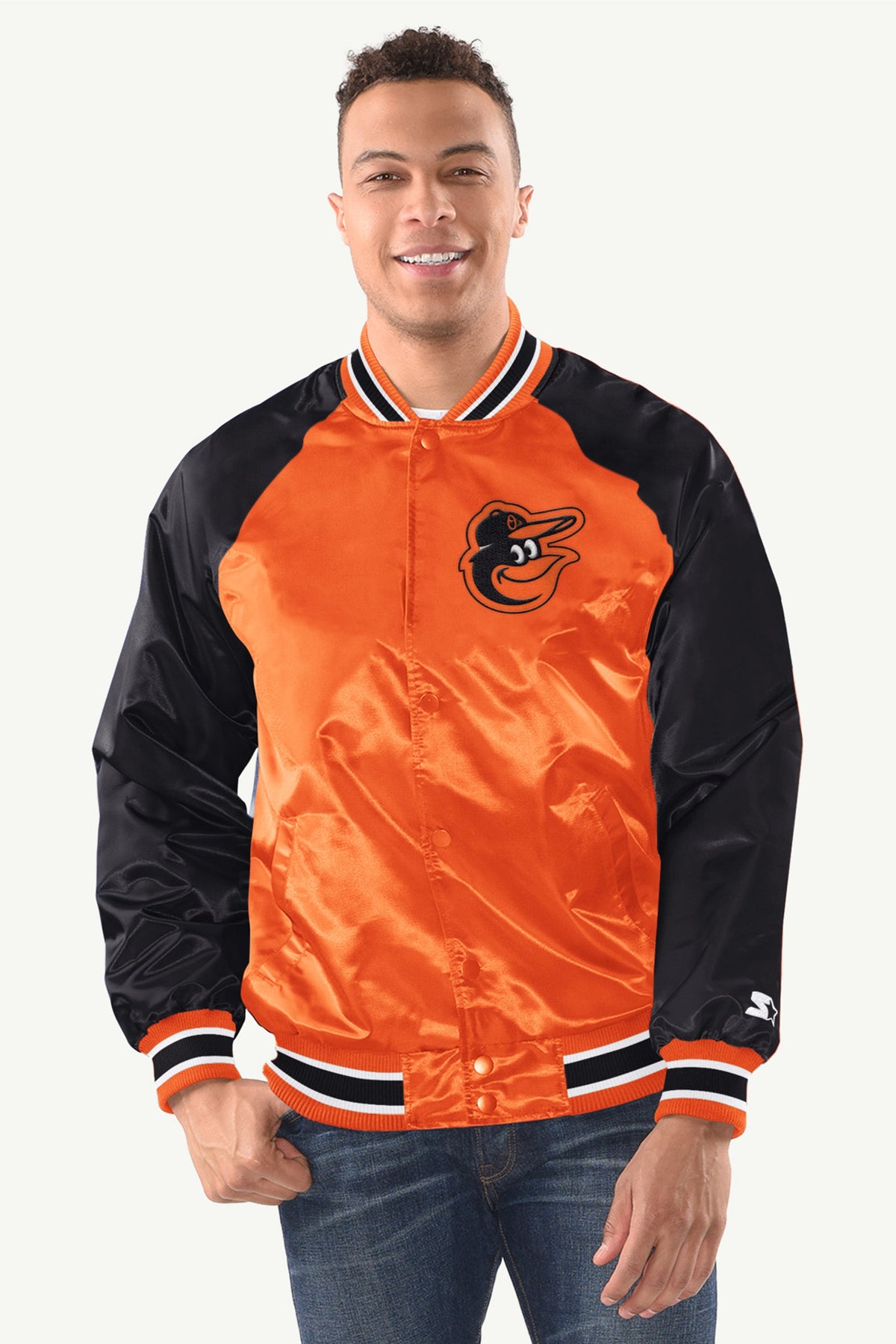 Starter Featured | MENS BALTIMORE ORIOLES INDUCTEE SATIN VARSITY JACKET