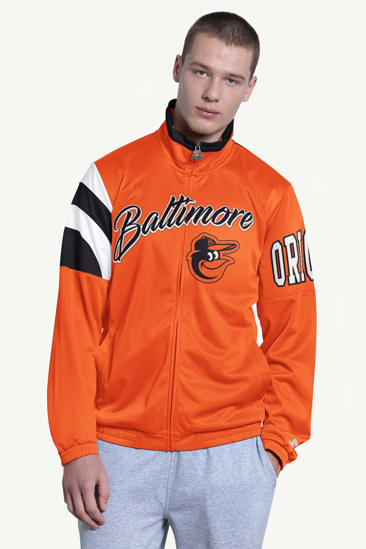 Starter Best Seller | MENS BALTIMORE ORIOLES HERITAGE TRACK JACKET