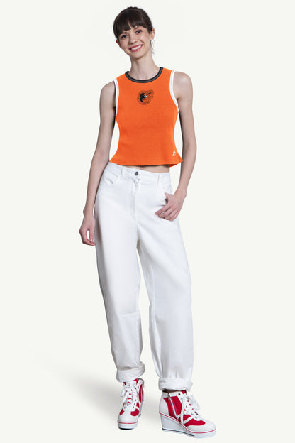 Starter Deals | WOMENS BALTIMORE ORIOLES PLAY THE BALL CROP TANK