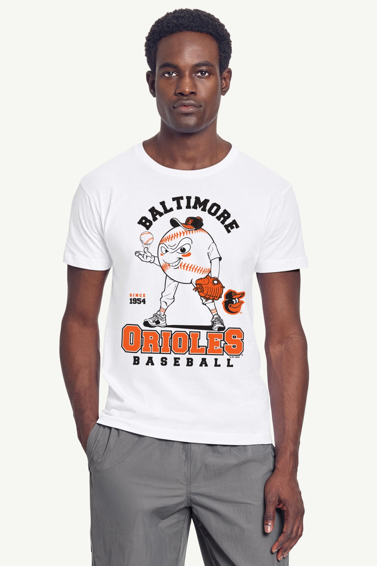 Starter Recommended | MENS BALTIMORE ORIOLES BASEBALL CHARACTER SHORT SLEEVE T SHIRT