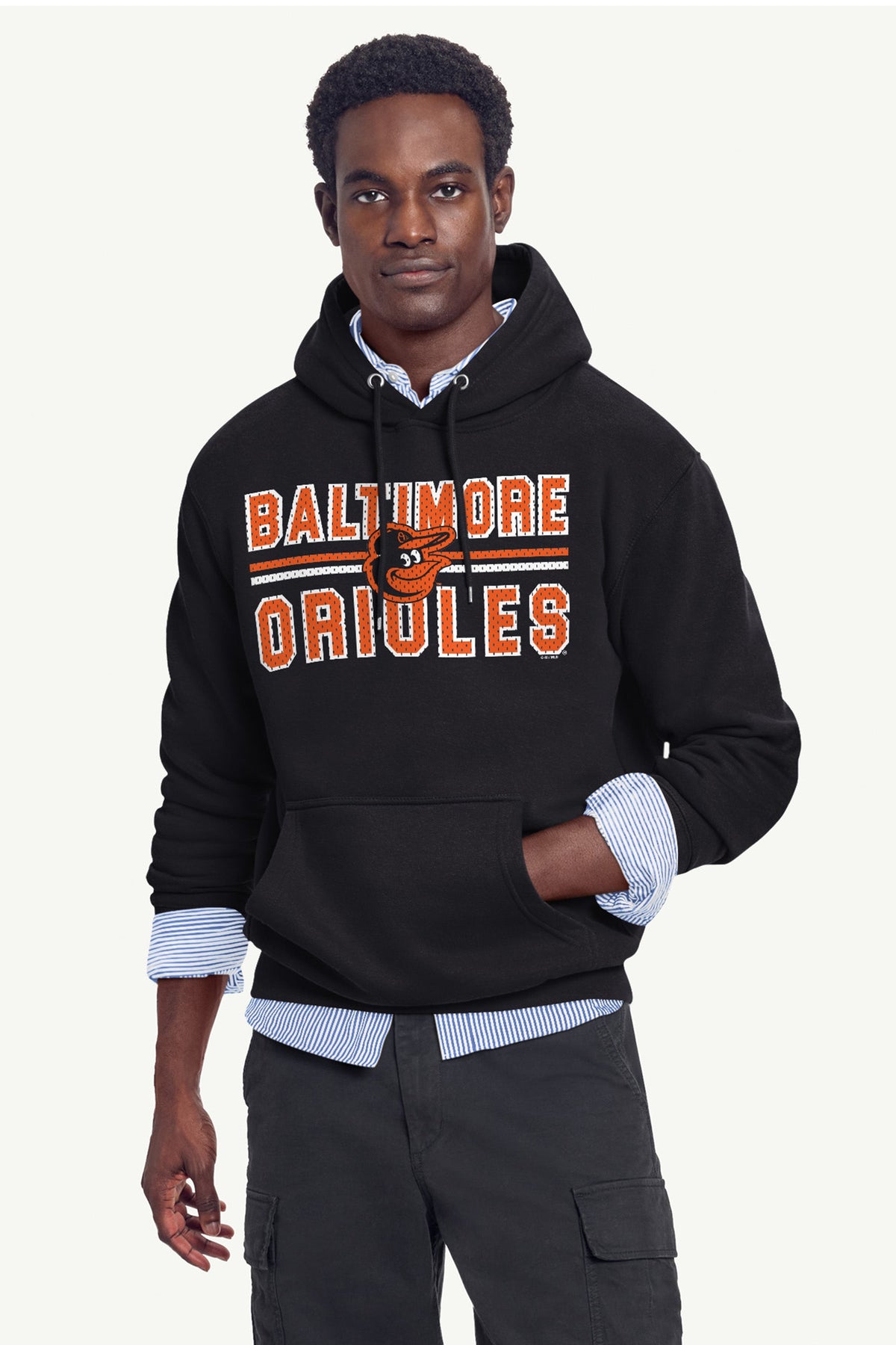 Starter Recommended | MENS BALTIMORE ORIOLES MESH LOOK HOODIE