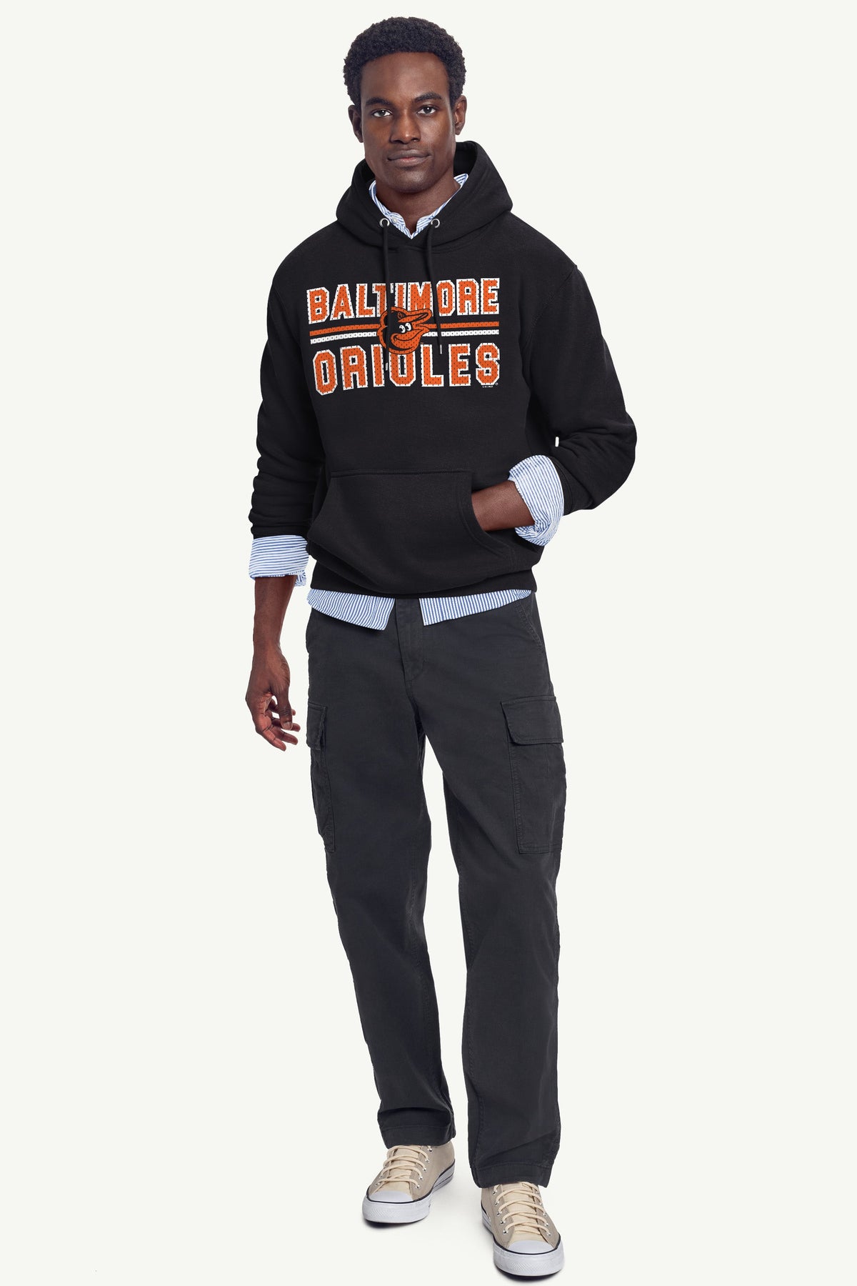 Starter Recommended | MENS BALTIMORE ORIOLES MESH LOOK HOODIE
