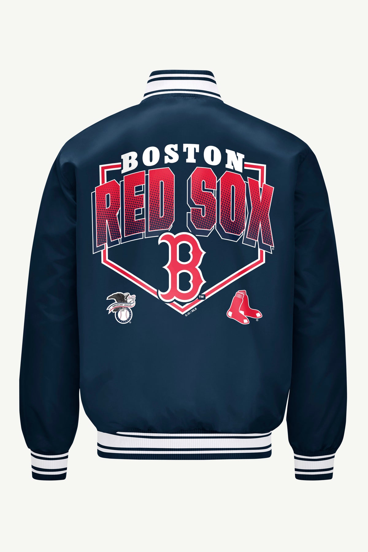 Starter Exclusive | MENS BOSTON RED SOX PRINTED HOMEPLATE SATIN VARSITY JACKET