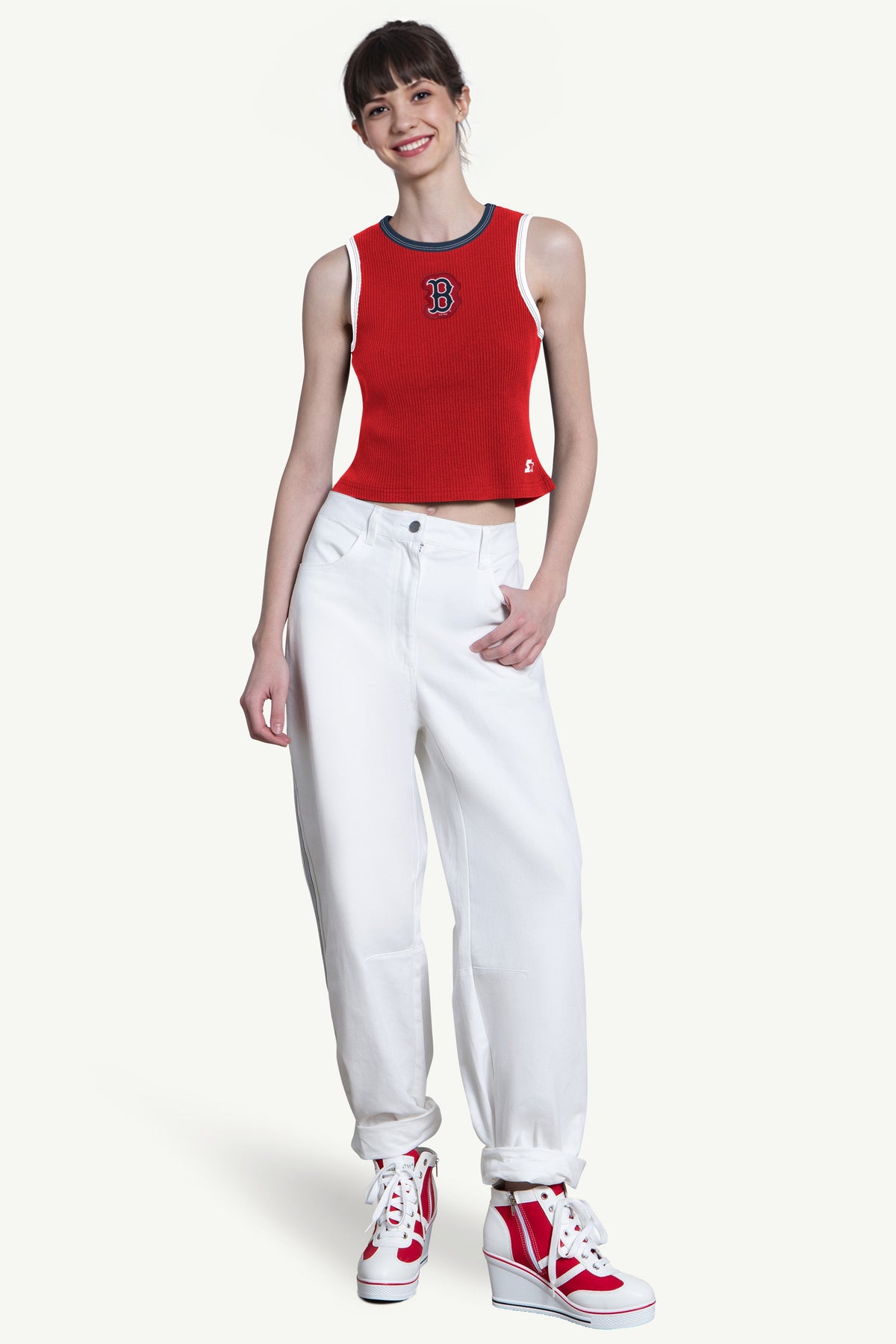 Starter Premium | WOMENS BOSTON RED SOX PLAY THE BALL CROP TANK