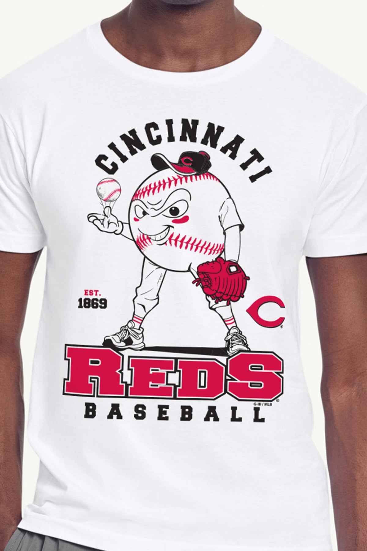 Starter Discount | MENS CINCINNATI REDS BASEBALL CHARACTER SHORT SLEEVE T SHIRT