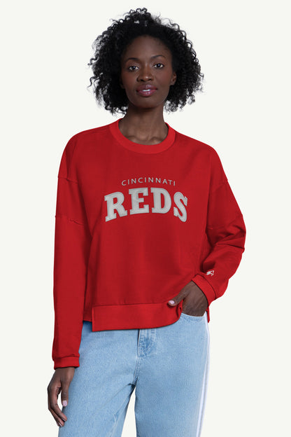 Starter Smart Buy | WOMENS CINCINNATI REDS CREW NECK SWEATSHIRT