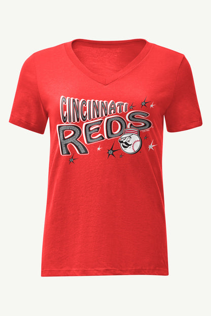 Starter Trending | WOMENS CINCINNATI REDS FIREWORKS V NECK T SHIRT