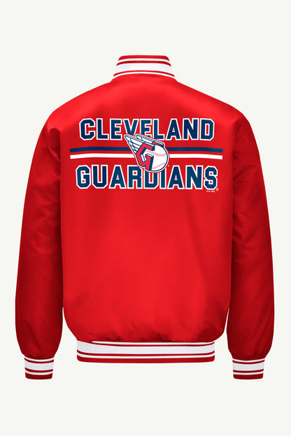 Starter Popular | MENS CLEVELAND GUARDIANS SATIN VARSITY JACKET