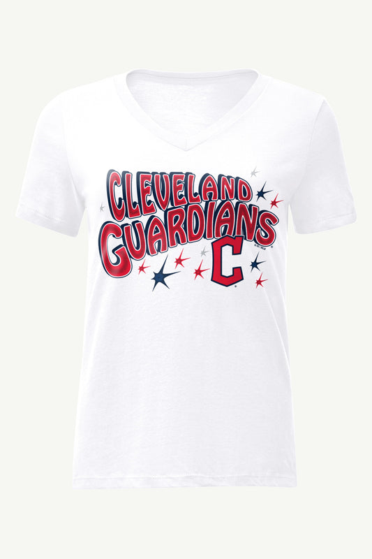 Starter Top Pick | WOMENS CLEVELAND GUARDIANS FIREWORKS V NECK T SHIRT
