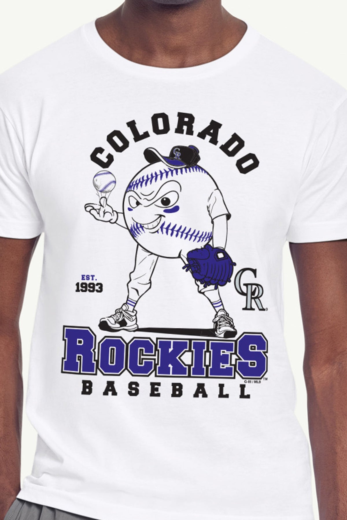 Starter Exclusive | MENS COLORADO ROCKIES BASEBALL CHARACTER SHORT SLEEVE T SHIRT