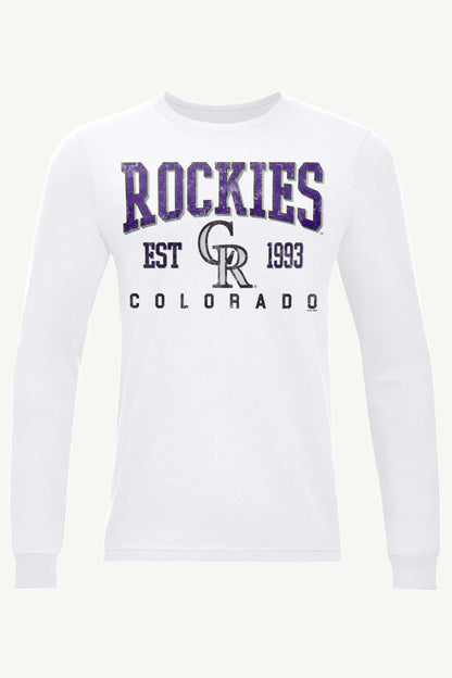 Starter Recommended | MENS COLORADO ROCKIES RETRO LONG SLEEVE T SHIRT