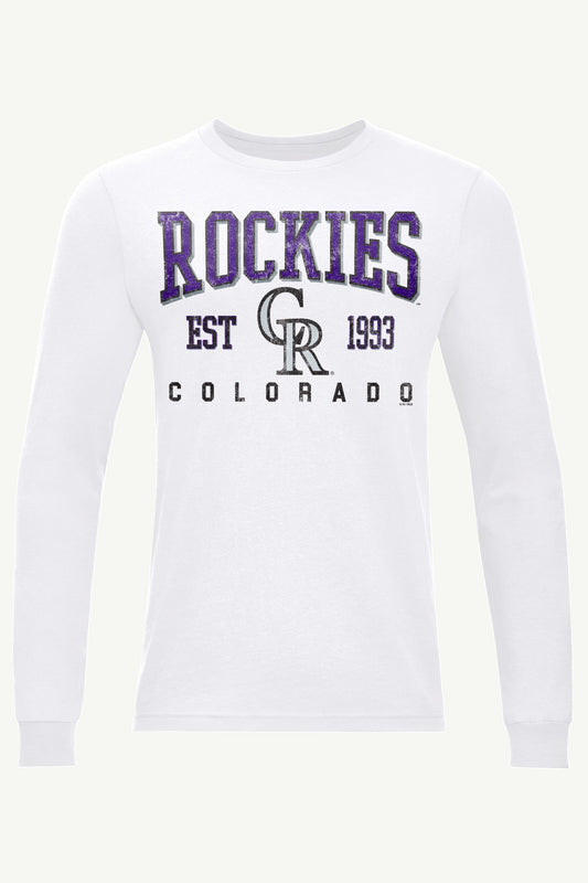Starter Recommended | MENS COLORADO ROCKIES RETRO LONG SLEEVE T SHIRT
