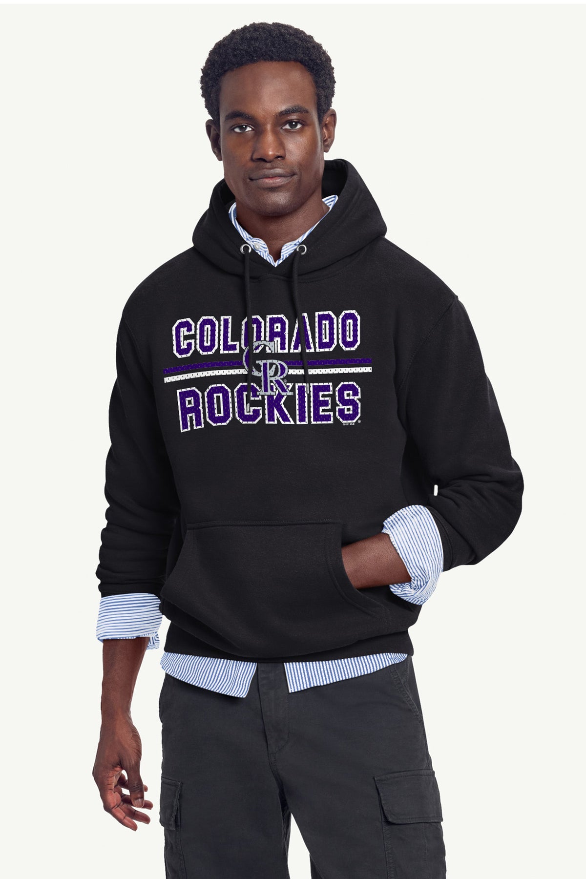 Starter Recommended | MENS COLORADO ROCKIES MESH LOOK HOODIE