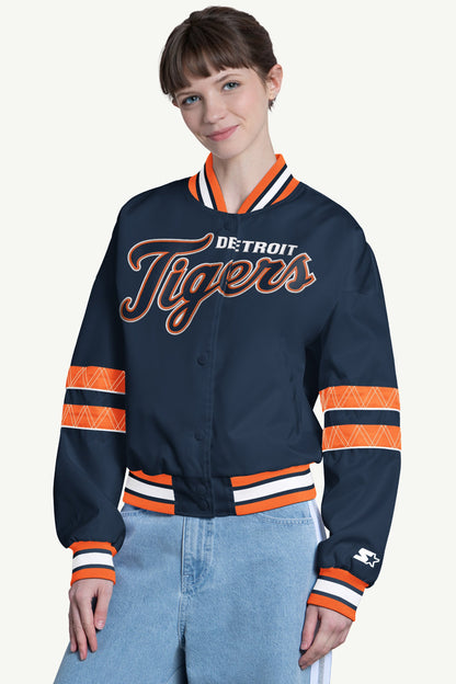 Starter Featured | WOMENS DETROIT TIGERS INTERCEPTION VARSITY JACKET