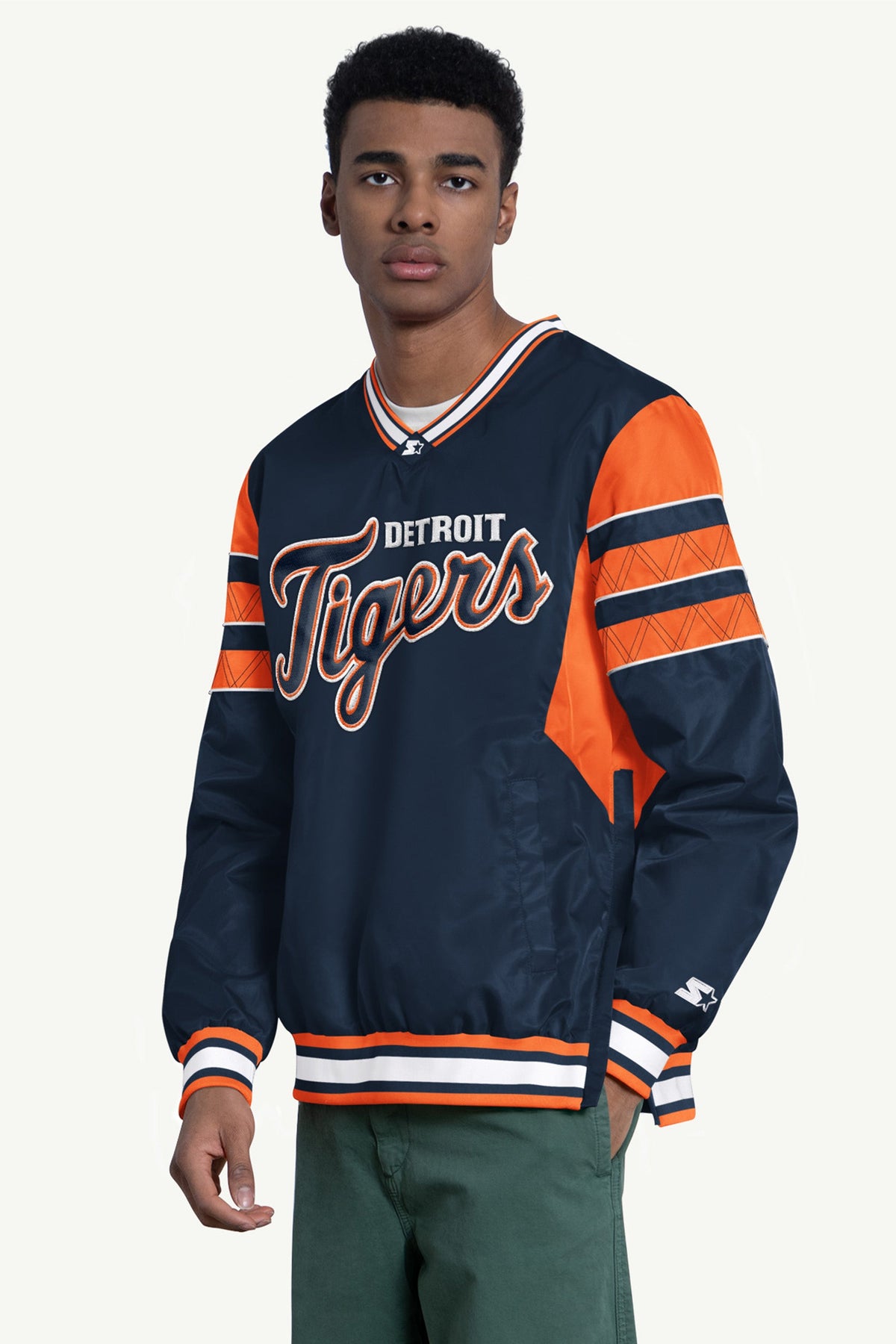 Starter Essential | MENS DETROIT TIGERS ENFORCER V-NECK PULLOVER JACKET