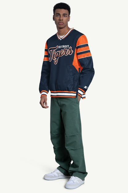 Starter Essential | MENS DETROIT TIGERS ENFORCER V-NECK PULLOVER JACKET