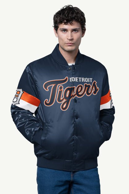 Starter Hot Sale | MENS DETROIT TIGERS TRIPLE OPTION SATIN VARSITY JACKET