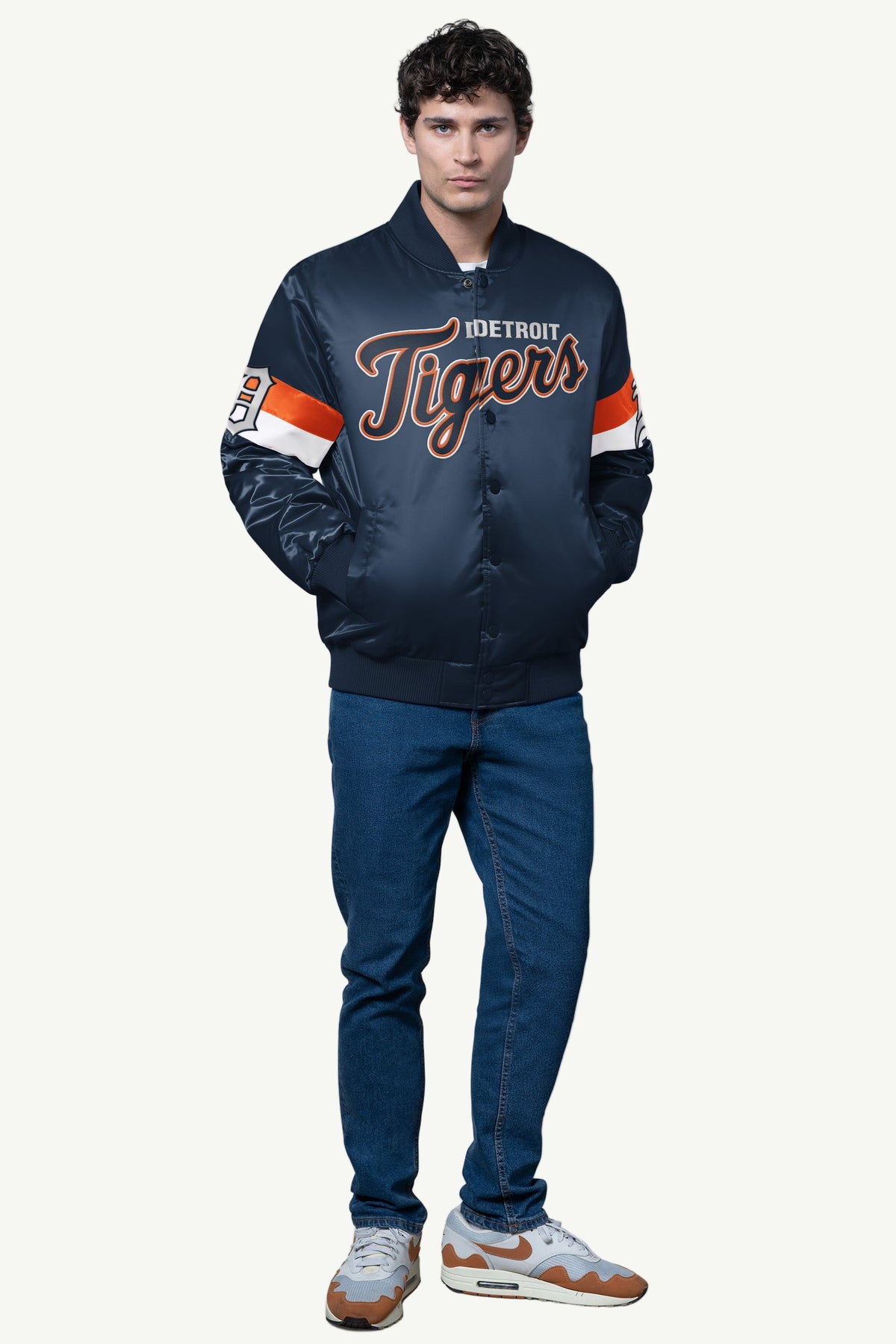 Starter Hot Sale | MENS DETROIT TIGERS TRIPLE OPTION SATIN VARSITY JACKET