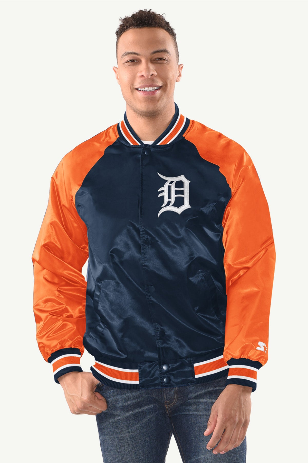 Starter Customer Favorite | MENS DETROIT TIGERS INDUCTEE SATIN VARSITY JACKET