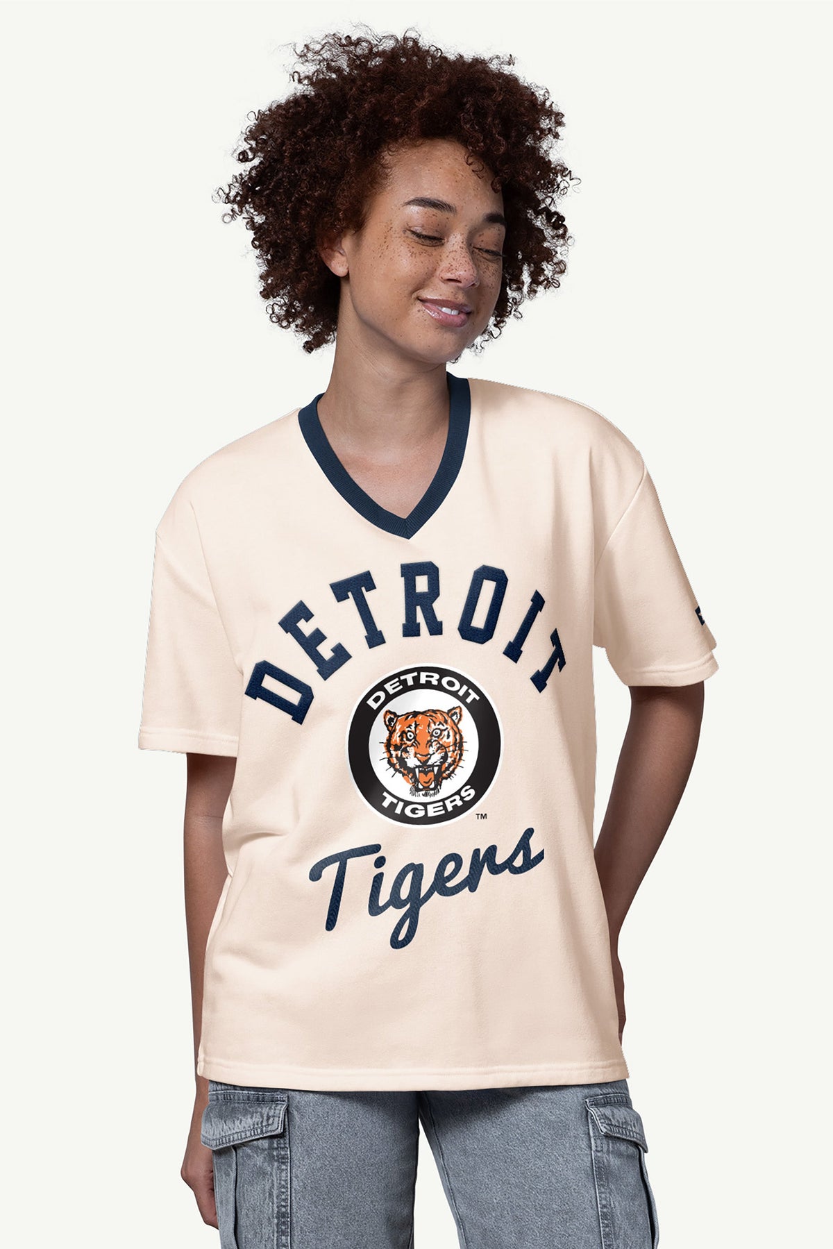 Starter Popular | WOMENS DETROIT TIGERTS V-NECK SHORT SLEEVE T SHIRT