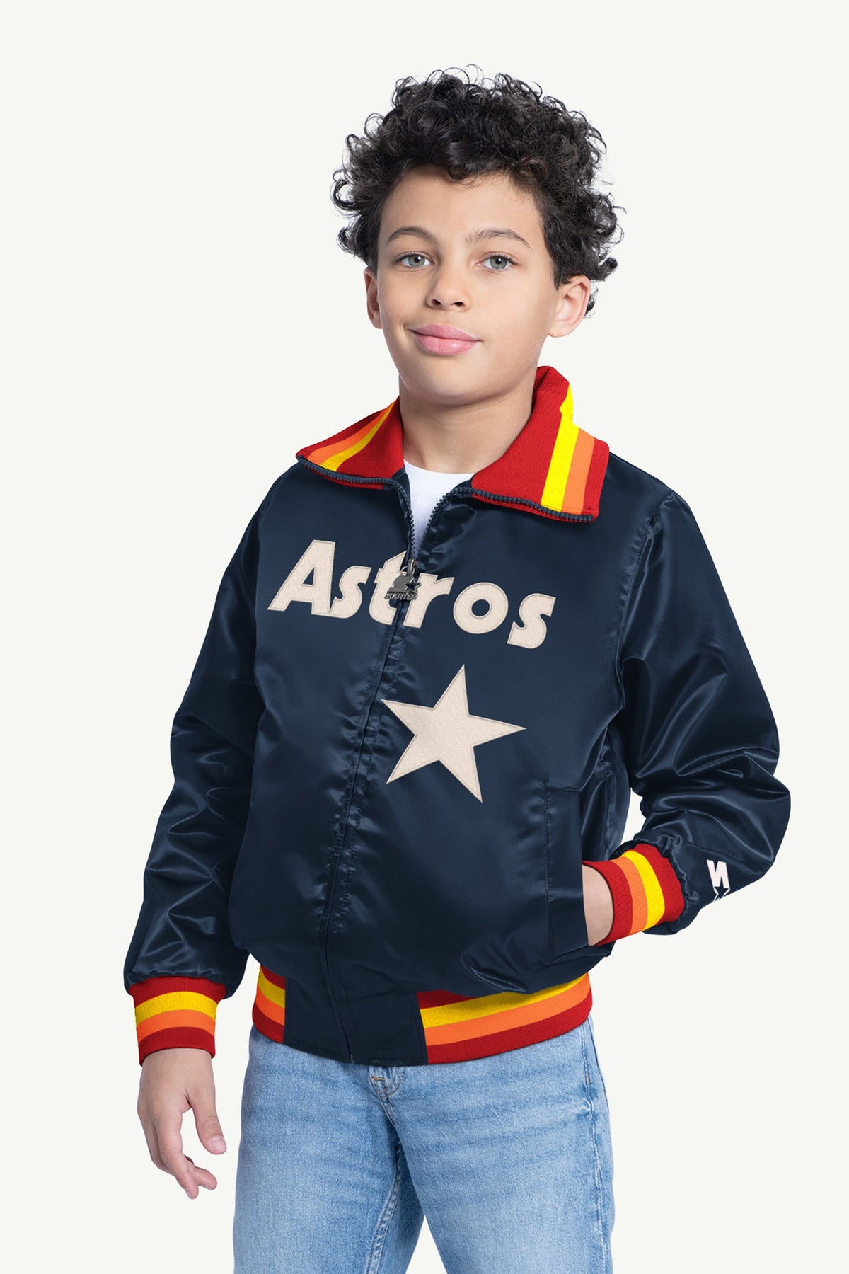 Starter Customer Favorite | YOUTH HOUSTON ASTROS CAPTAIN JR. VARSITY JACKET