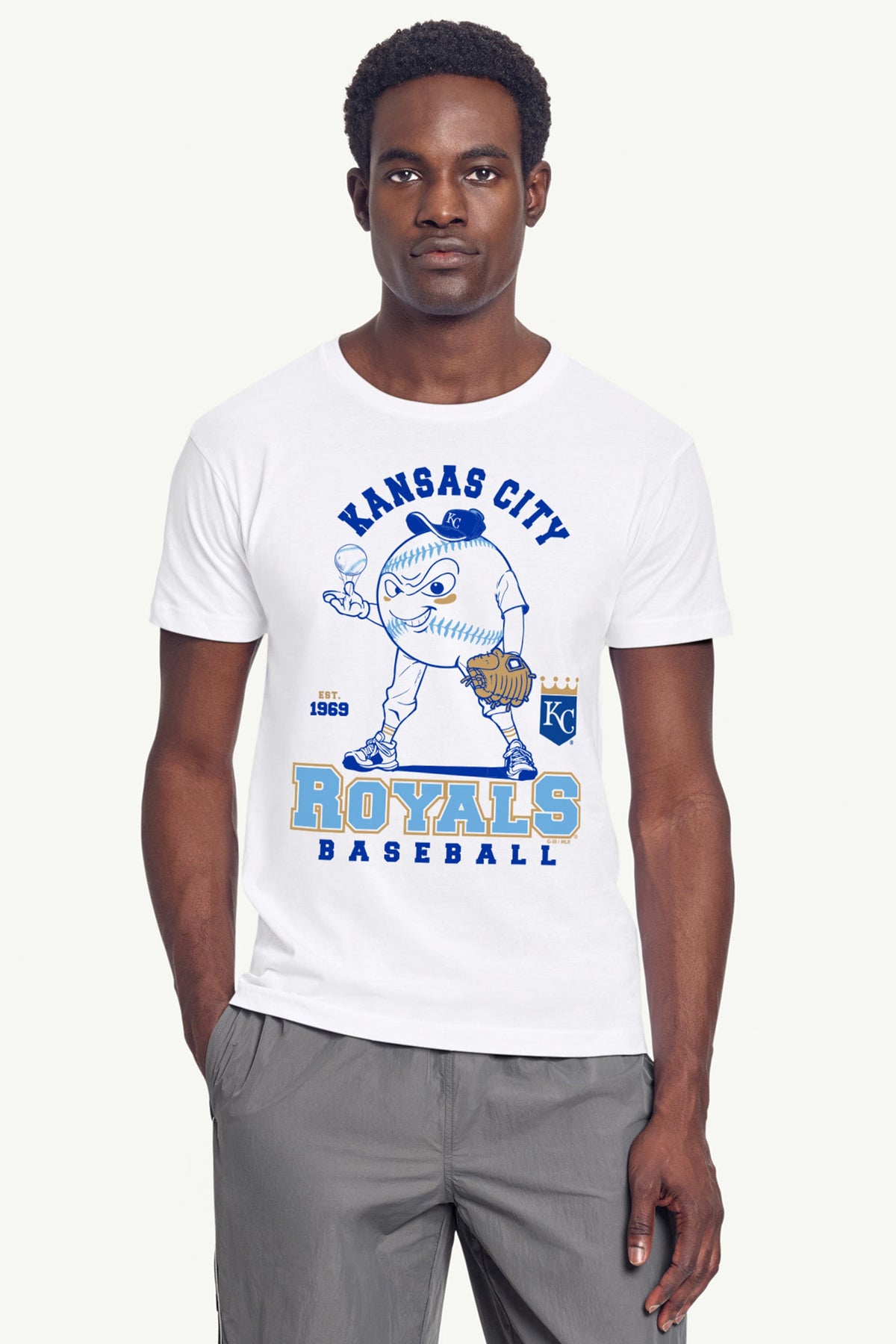 Starter Smart Buy | MENS KANSAS CITY ROYALS BASEBALL CHARACTER SHORT SLEEVE T SHIRT