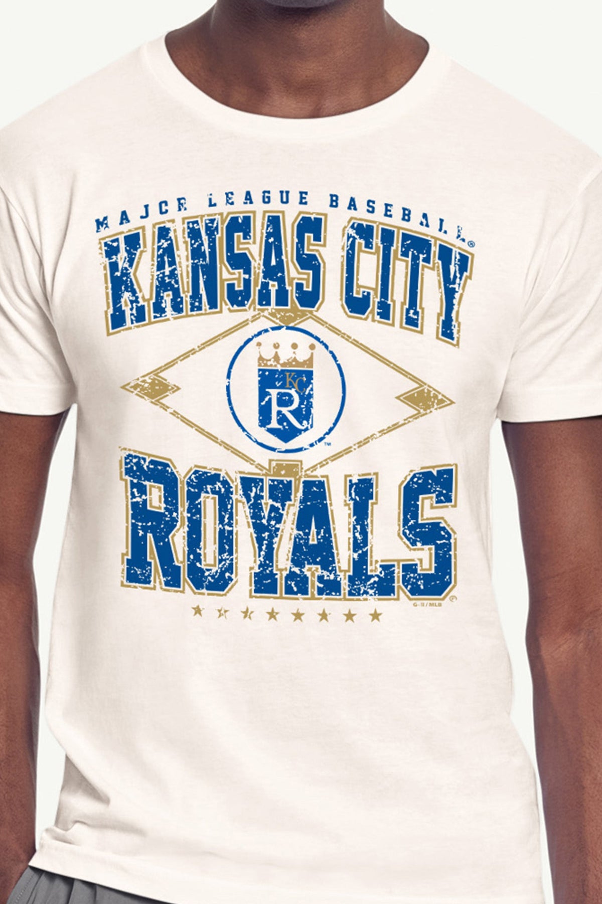Starter Exclusive | MENS KANSAS CITY ROYALS DISTRESSED COOPERSTOWN DIAMOND SHORT SLEEVE T SHIRT