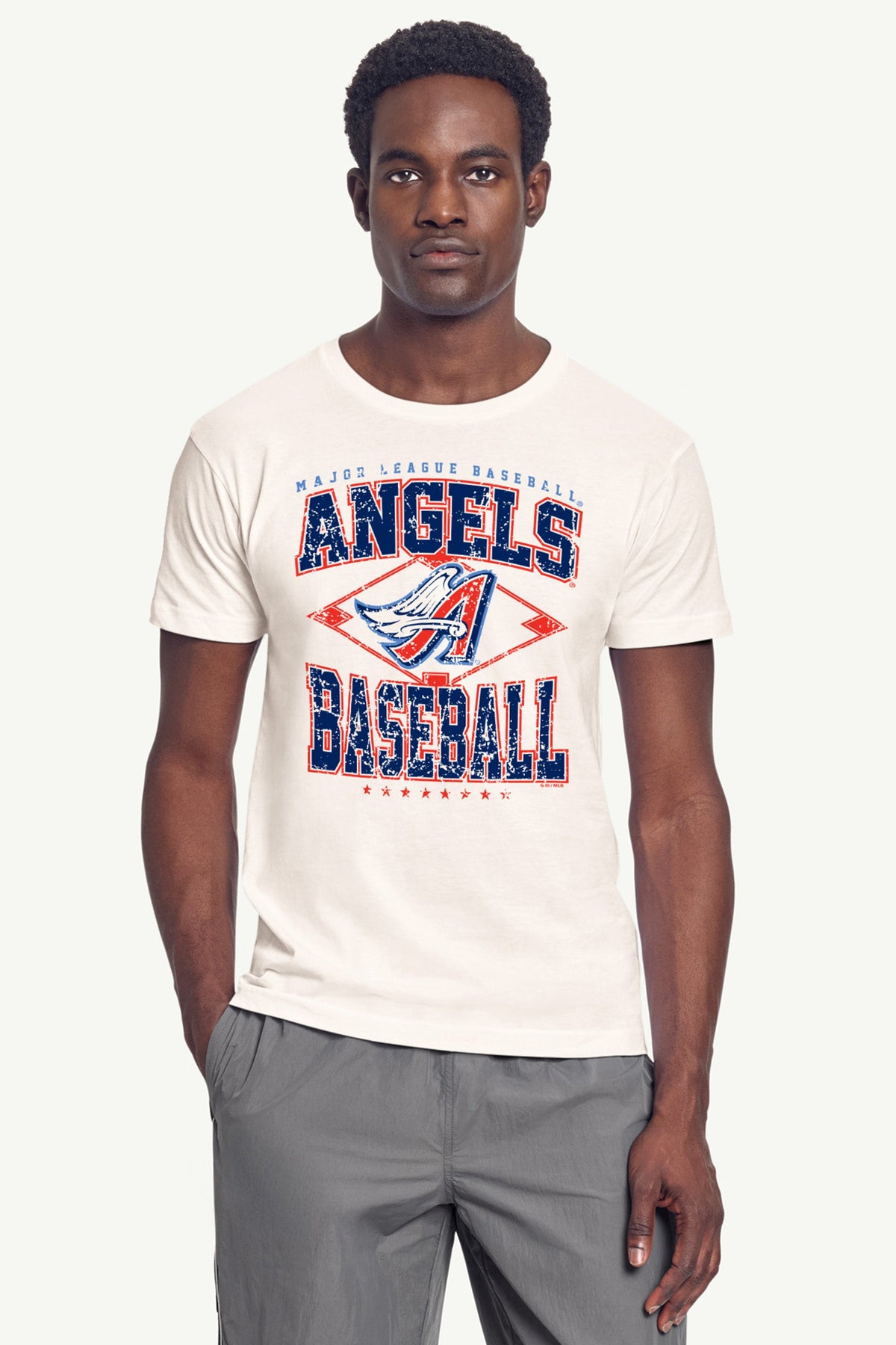 Starter Deals | MENS LOS ANGELES ANGELS DISTRESSED COOPERSTOWN DIAMOND SHORT SLEEVE T SHIRT
