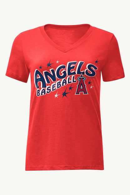 Starter Customer Favorite | WOMENS LOS ANGELES ANGELS FIREWORKS V NECK T SHIRT
