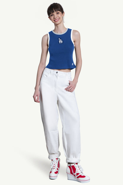 Starter Exclusive | WOMENS LOS ANGELES DODGERS PLAY THE BALL CROP TANK