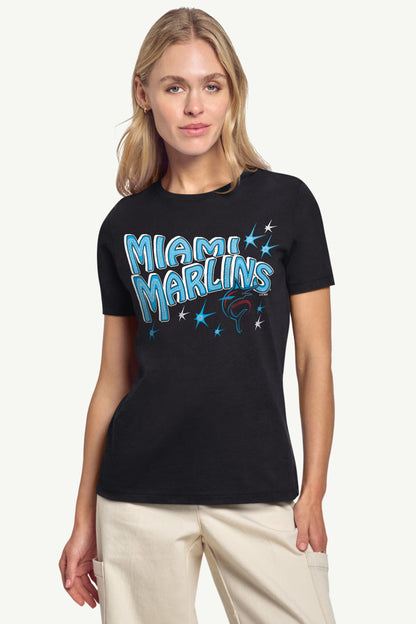 Starter Exclusive | WOMENS MIAMI MARLINS FIREWORKS T SHIRT