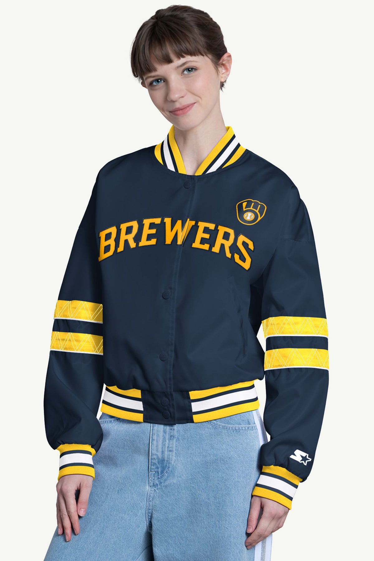 Starter Value | WOMENS MILWAUKEE BREWERS INTERCEPTION VARSITY JACKET