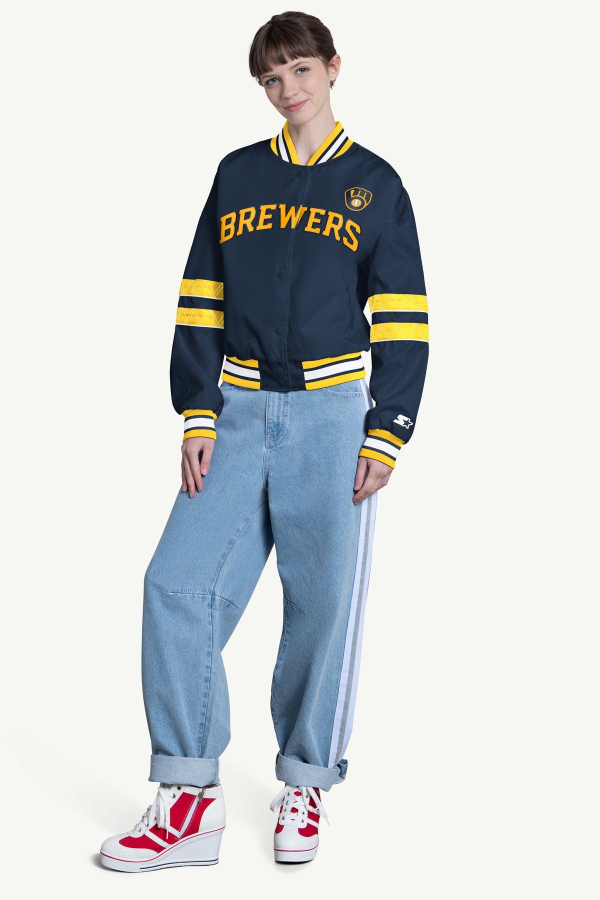 Starter Value | WOMENS MILWAUKEE BREWERS INTERCEPTION VARSITY JACKET