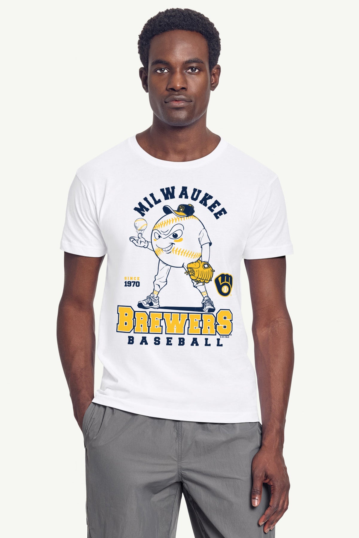 Starter Discount | MENS MILWAUKEE BREWERS BASEBALL CHARACTER SHORT SLEEVE T SHIRT